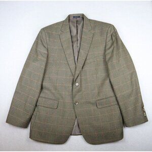CLUB ROOM - MEN'S BROWN PLAID BLAZER JACKET SPORT COAT - SIZE 44R